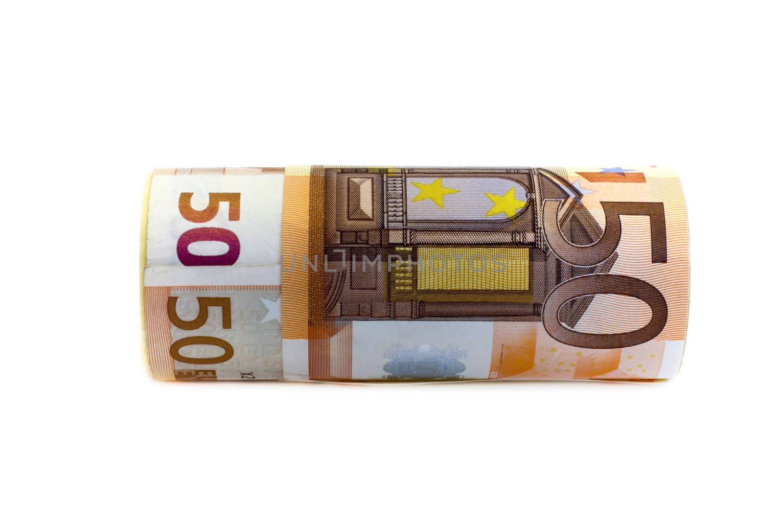 Monetary denominations advantage 50 euros on a white background by client111