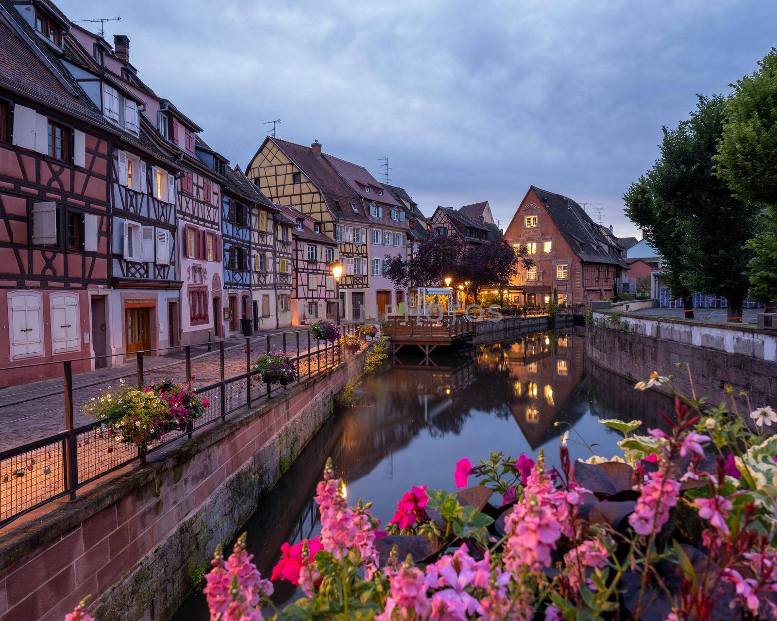 Colmar, Alsace, France. Petite Venice, water canal and traditional half timbered houses. Colmar is a charming town in Alsace, France. Beautiful view of colorful romantic city Colmar
