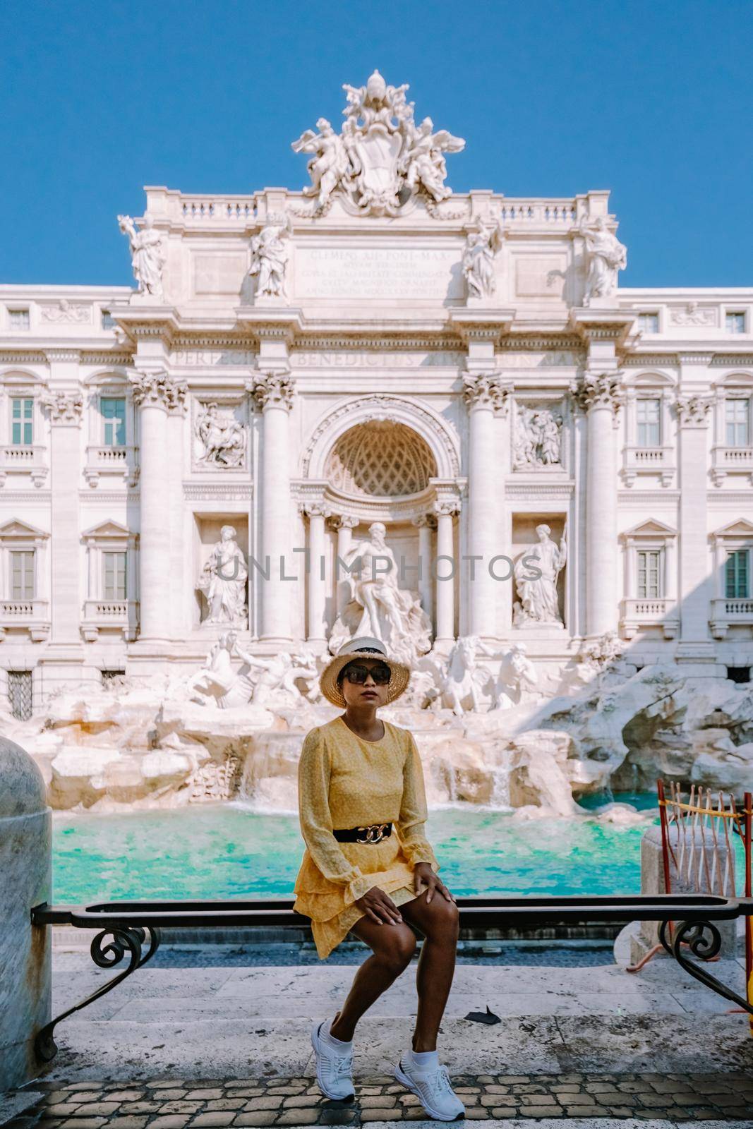 Trevi Fountain, rome, Italy. City trip Rome couple on city trip in Rome