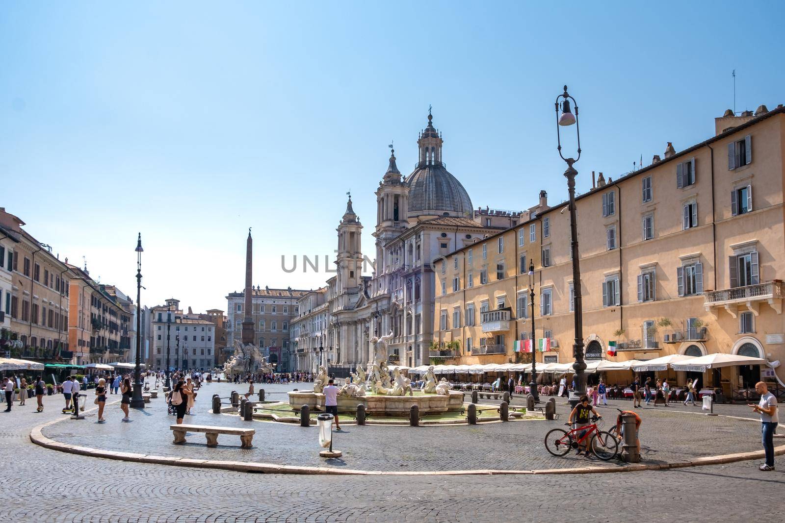 Rome September 2020, Piazza Navona in Rome, Italy Europe in the morning