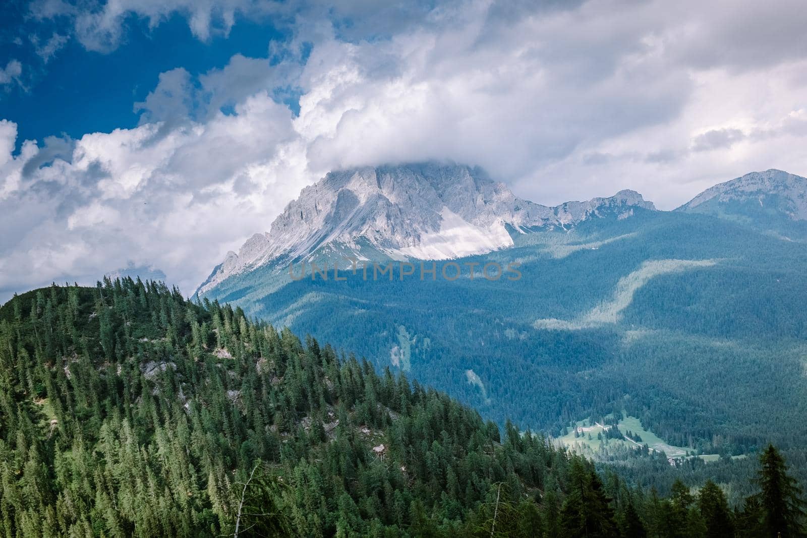 hiking in the Italian Dolomites,Beautiful Lake Sorapis Lago di Sorapis in Dolomites, popular travel destination in Italy. Europe