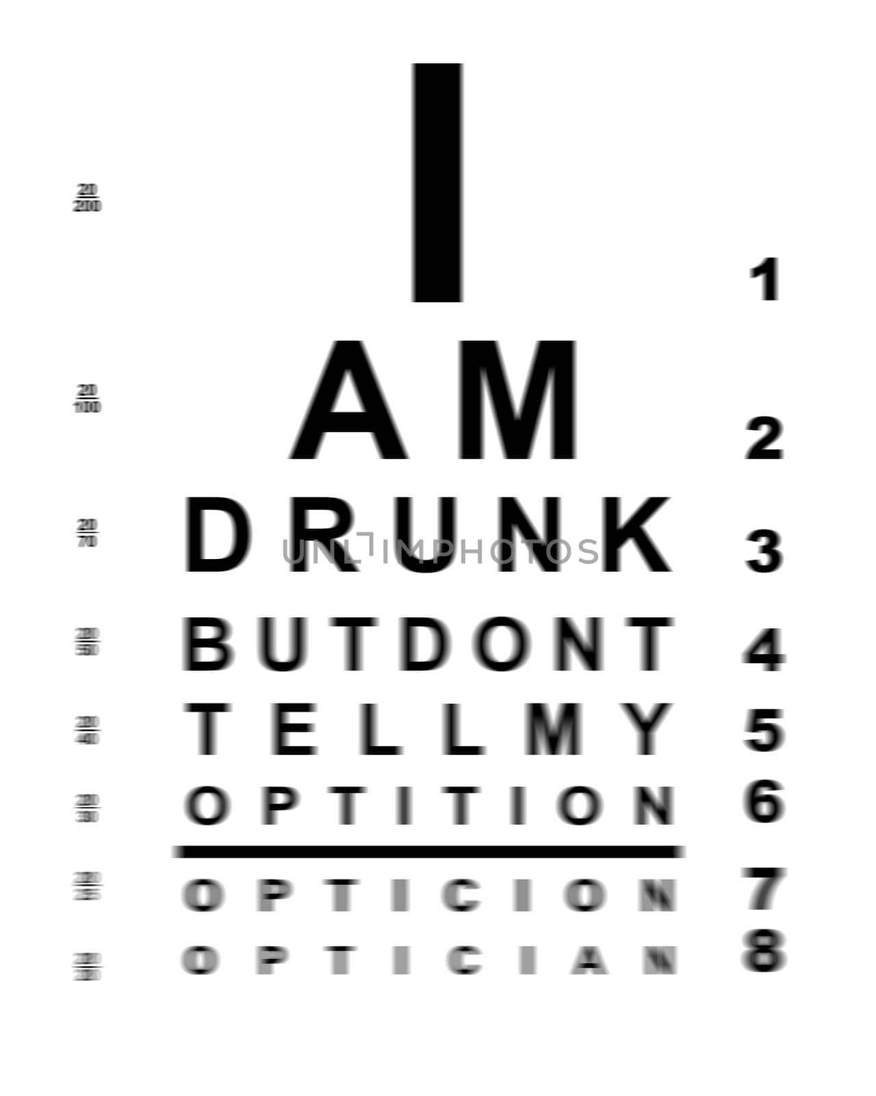 Blurry drunk eye chart by Bigalbaloo