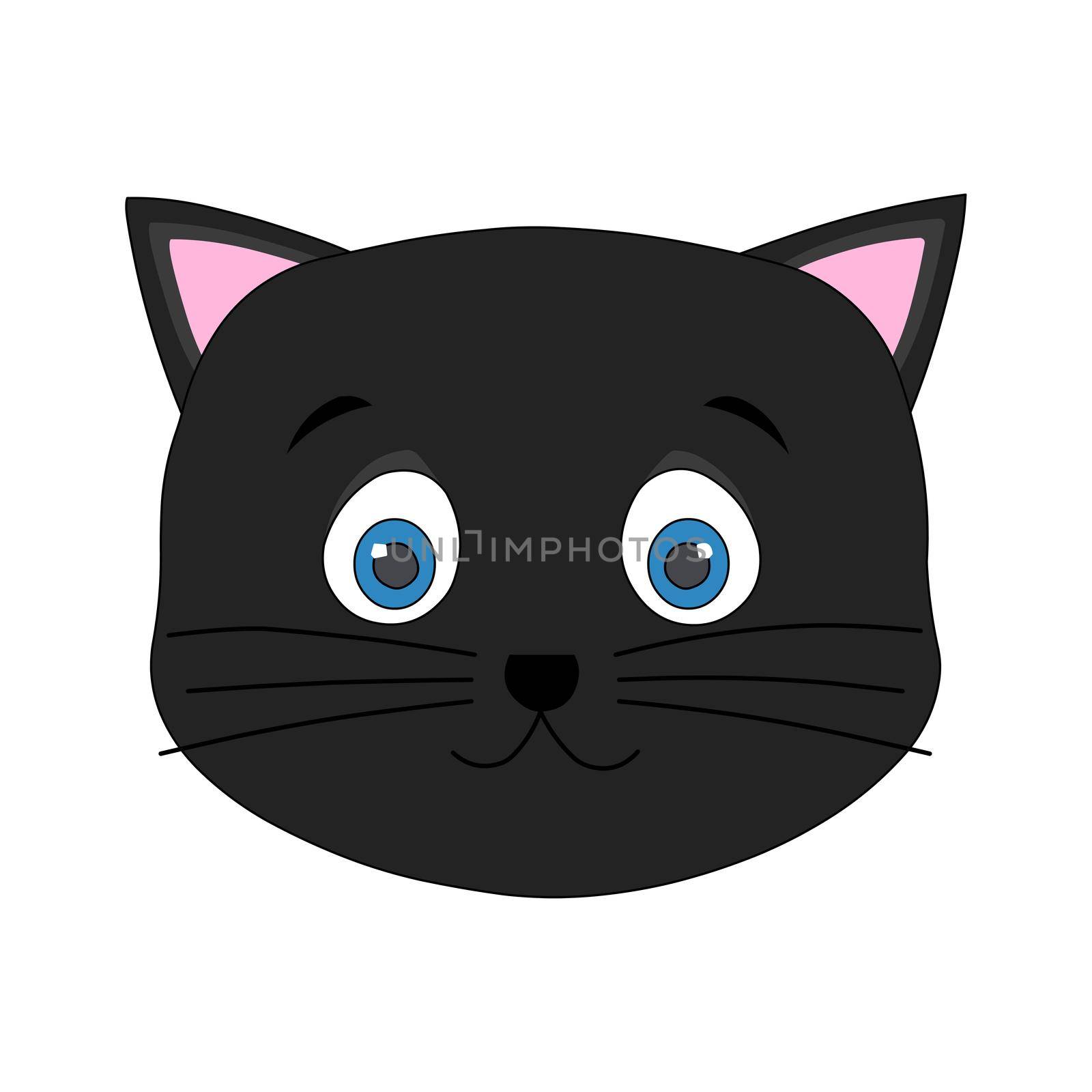Cute Black Cat Face by Bigalbaloo