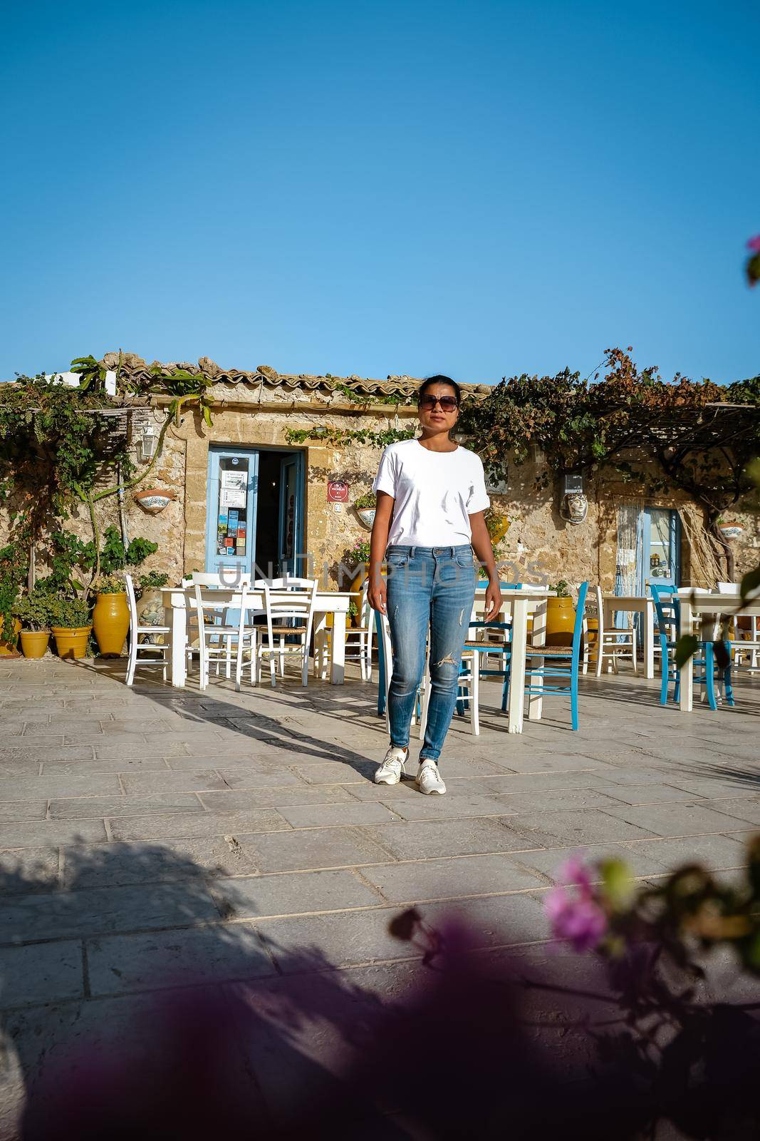 Syracuse Sicily October 2020, The picturesque village of Marzamemi, in the province of Syracuse, Sicily Italy