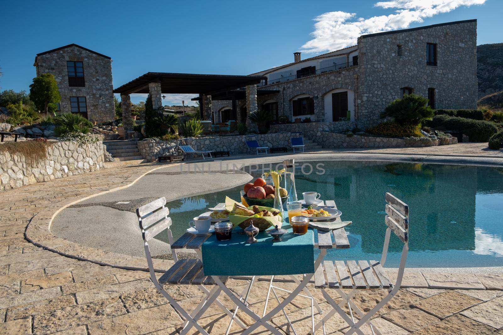 Breakfast at Agriturismo bed and breakfast at Sicily Italy, beautiful historical old farm renovated as BB Sicilia