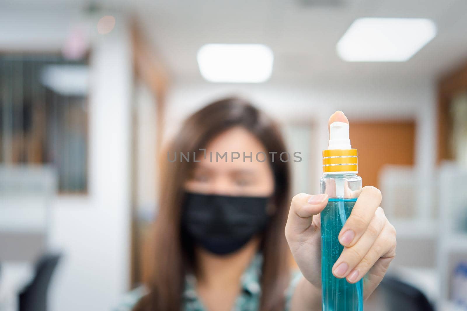 Woman wearing mask protection epidemic flu covid19 by PongMoji