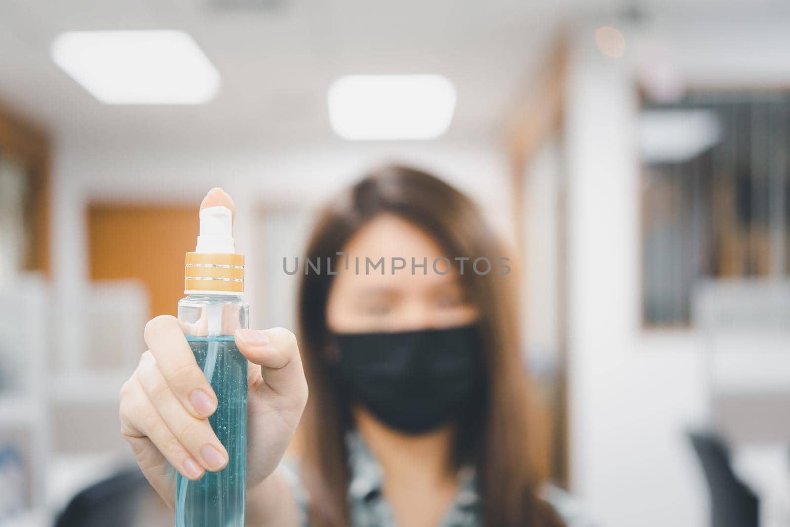 Woman wearing mask protection epidemic flu covid19 by PongMoji