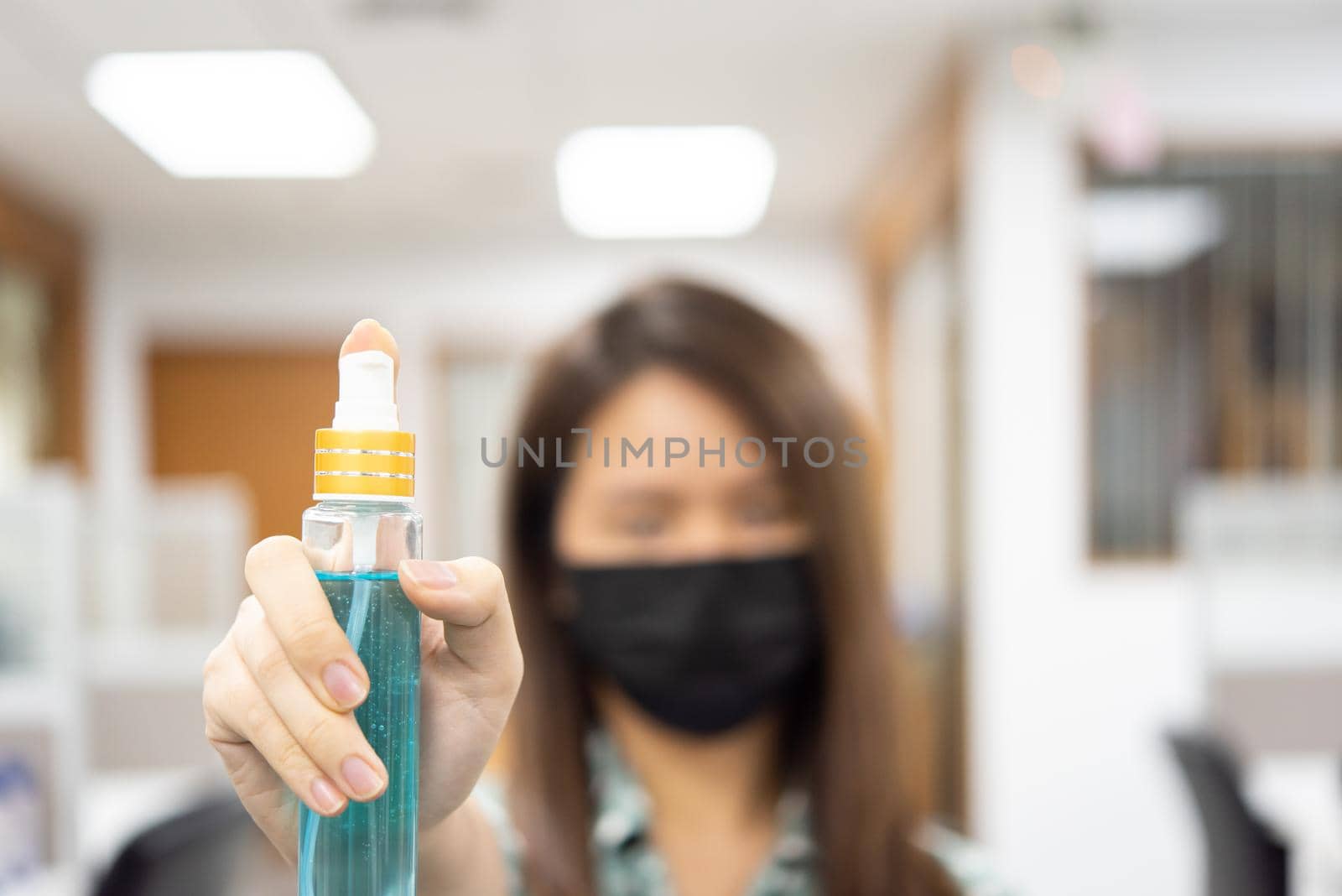 Woman wearing mask protection epidemic flu covid19 by PongMoji