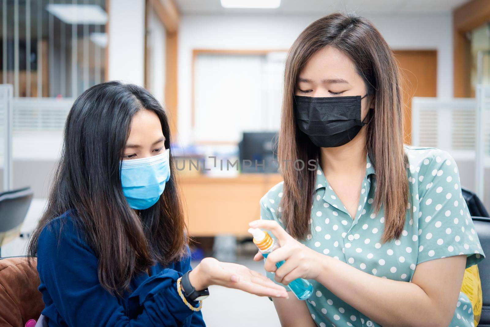 Women wearing mask protection epidemic flu covid19 by PongMoji