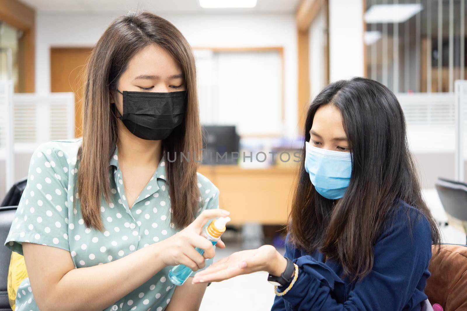 Women wearing mask protection epidemic flu covid19 by PongMoji