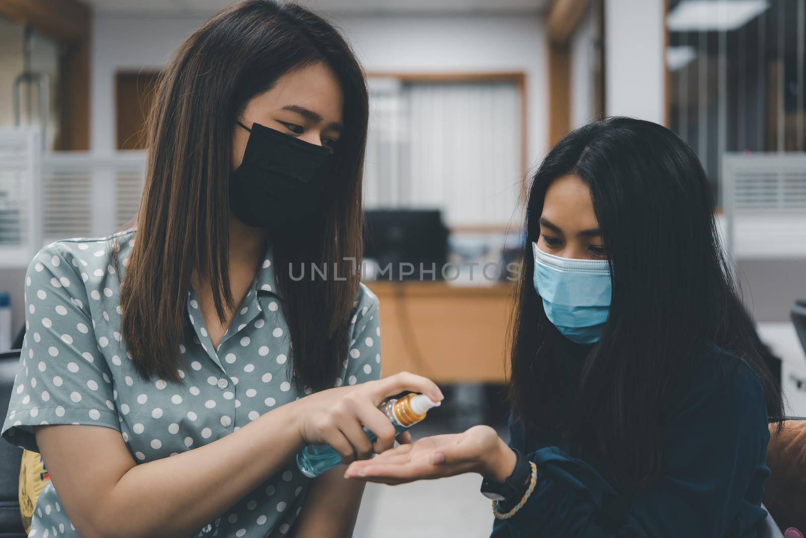 Women wearing mask protection epidemic flu covid19 by PongMoji