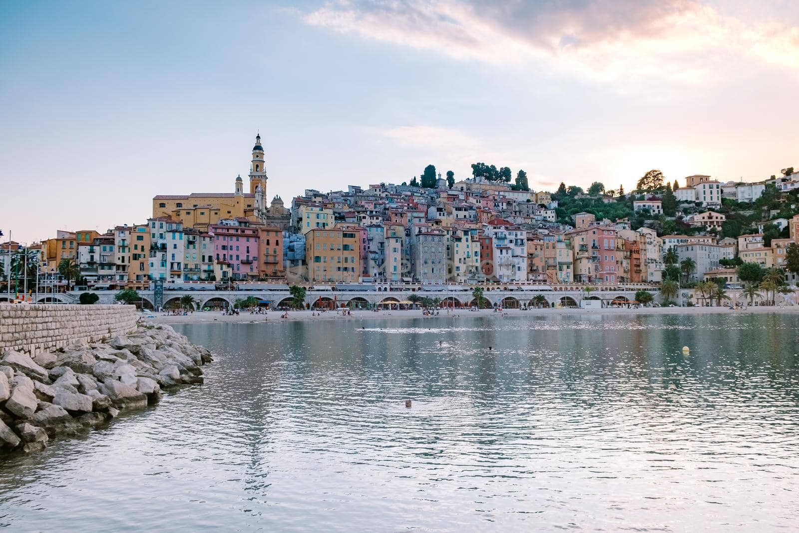 Menton France,Cote d Azur France, View on old part of Menton, Provence-Alpes-Cote d'Azur, France by fokkebok