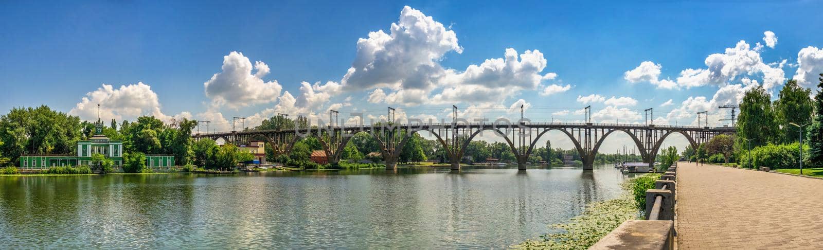 Dnieper river and  embankment of Dnipro in Ukraine by Multipedia