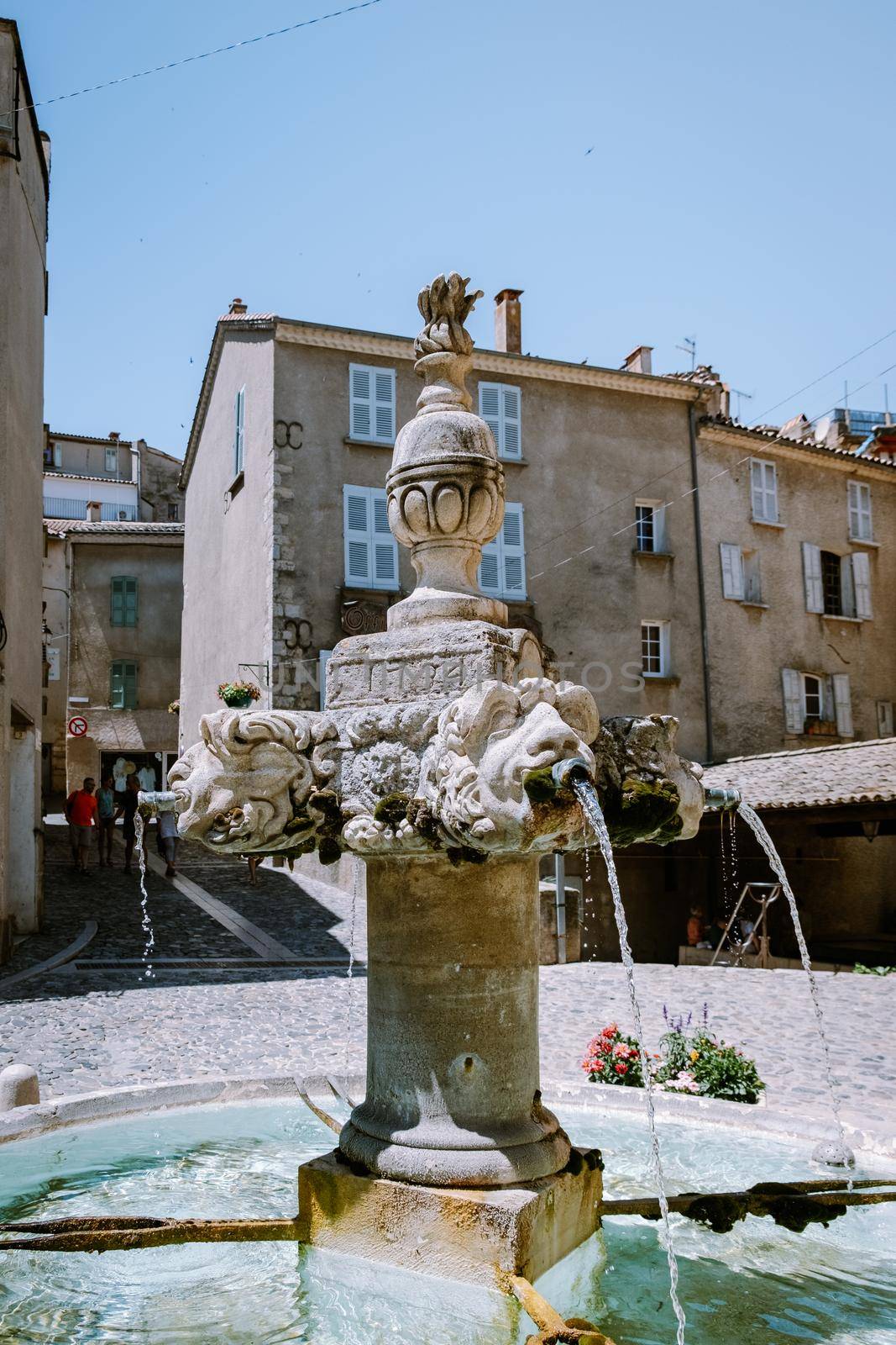 Valensole Provence France June 2020, streets of the colorful village of Valensole during summer. Europe