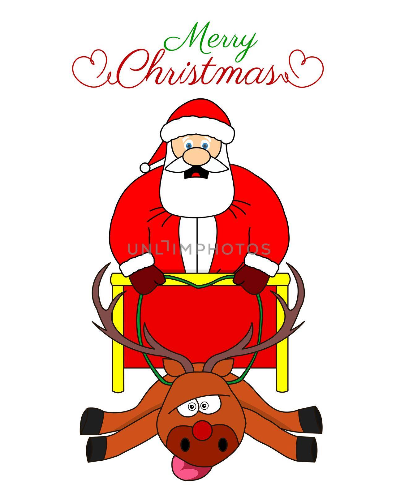 Funny fat santa sleigh