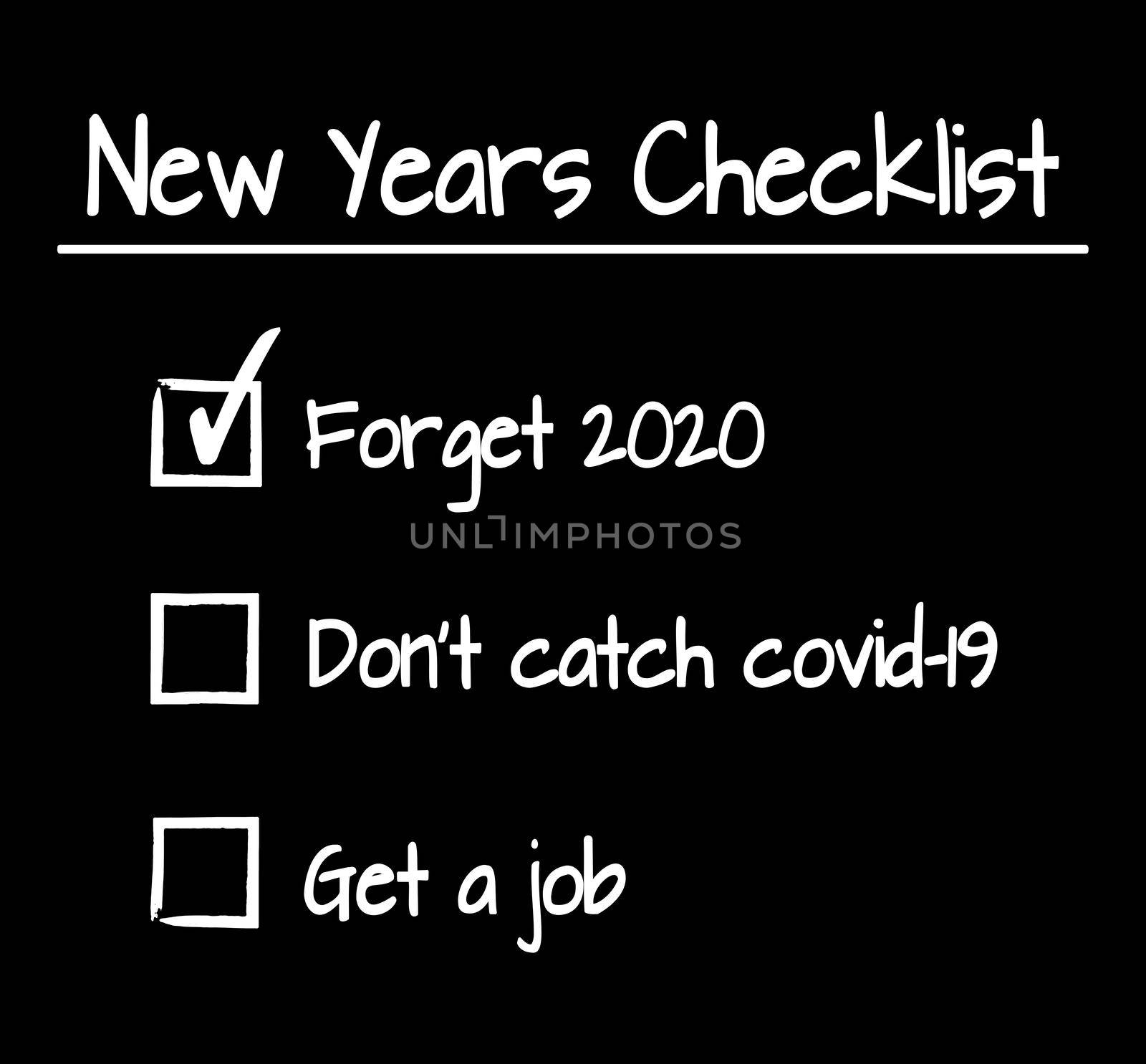 Funny new years checklist