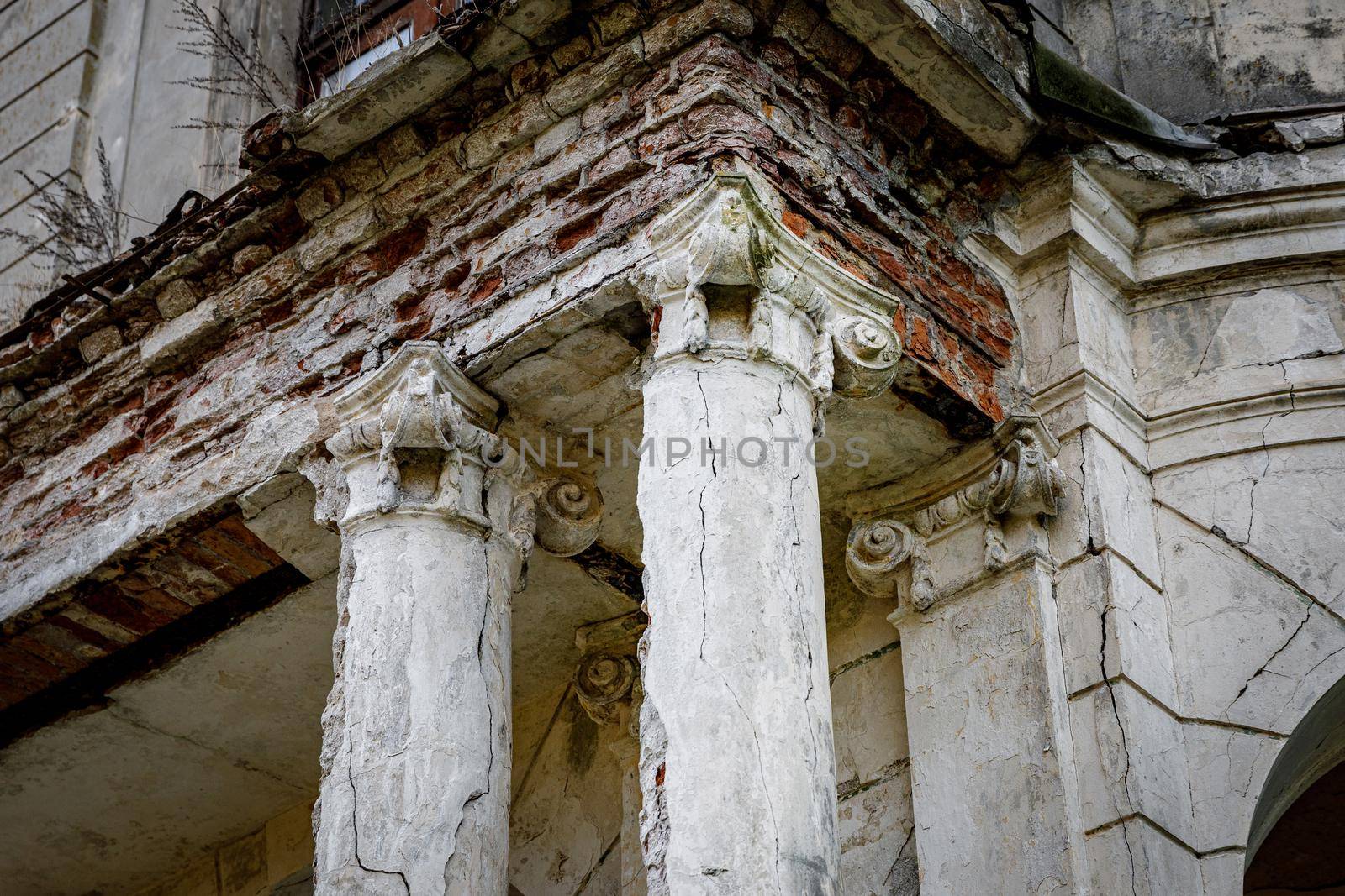 Top of old ruined greek column. by 9parusnikov