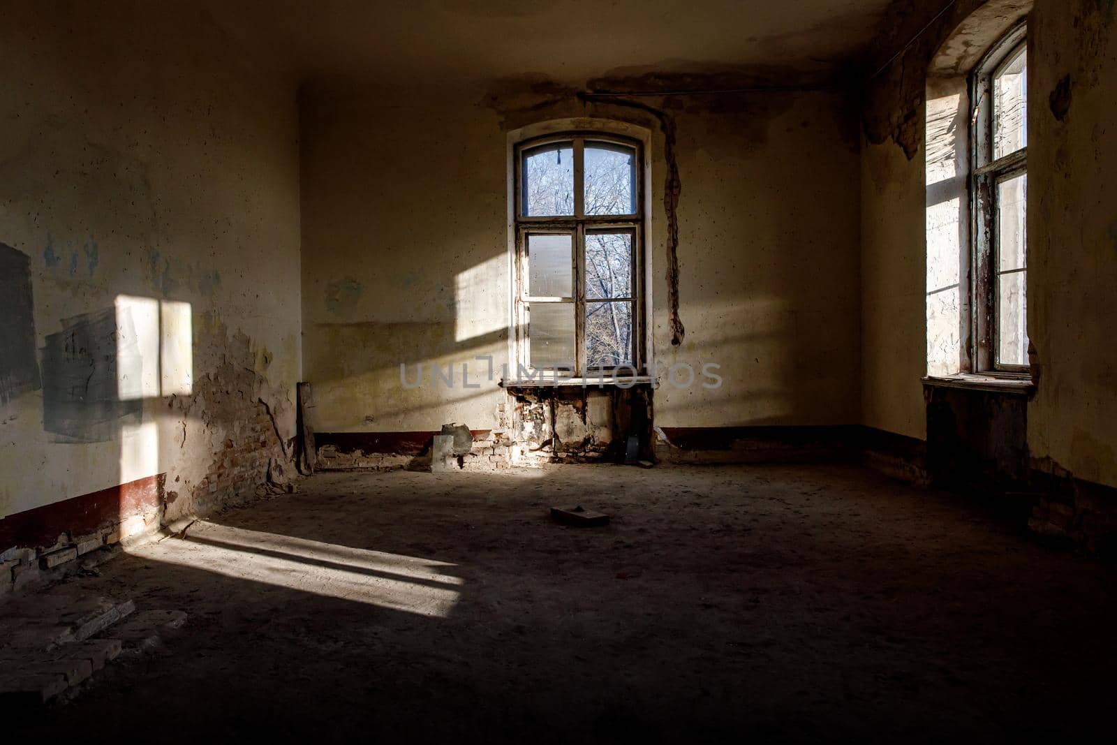 Empty destroyed room in an old palace. by 9parusnikov