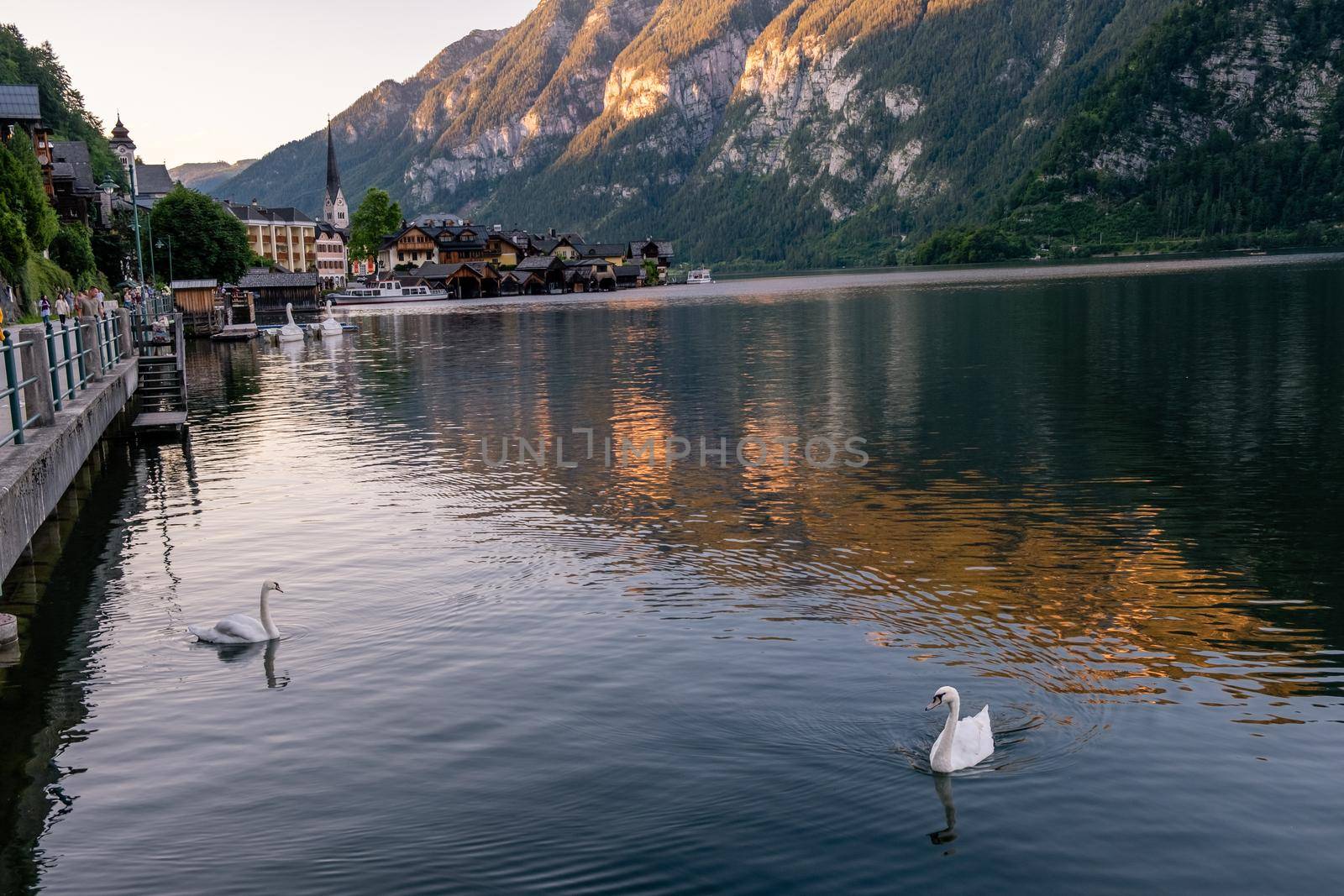 Hallstatt village on Hallstatter lake in Austrian Alps Austria Europe