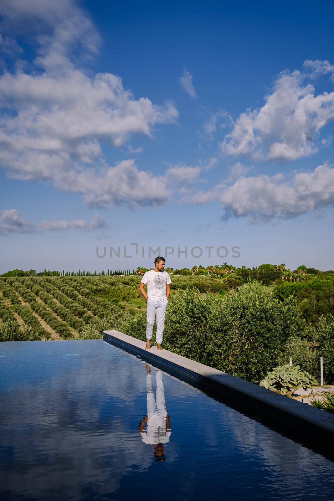 Luxury resort with a view over wine field in Selinunte Sicily Italy, infinity pool with a view over wine fields by fokkebok