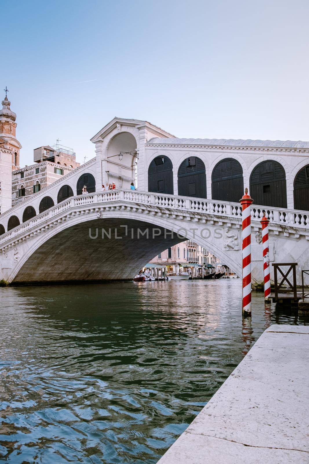 Beautiful venetian street in summer day, Italy Venice by fokkebok