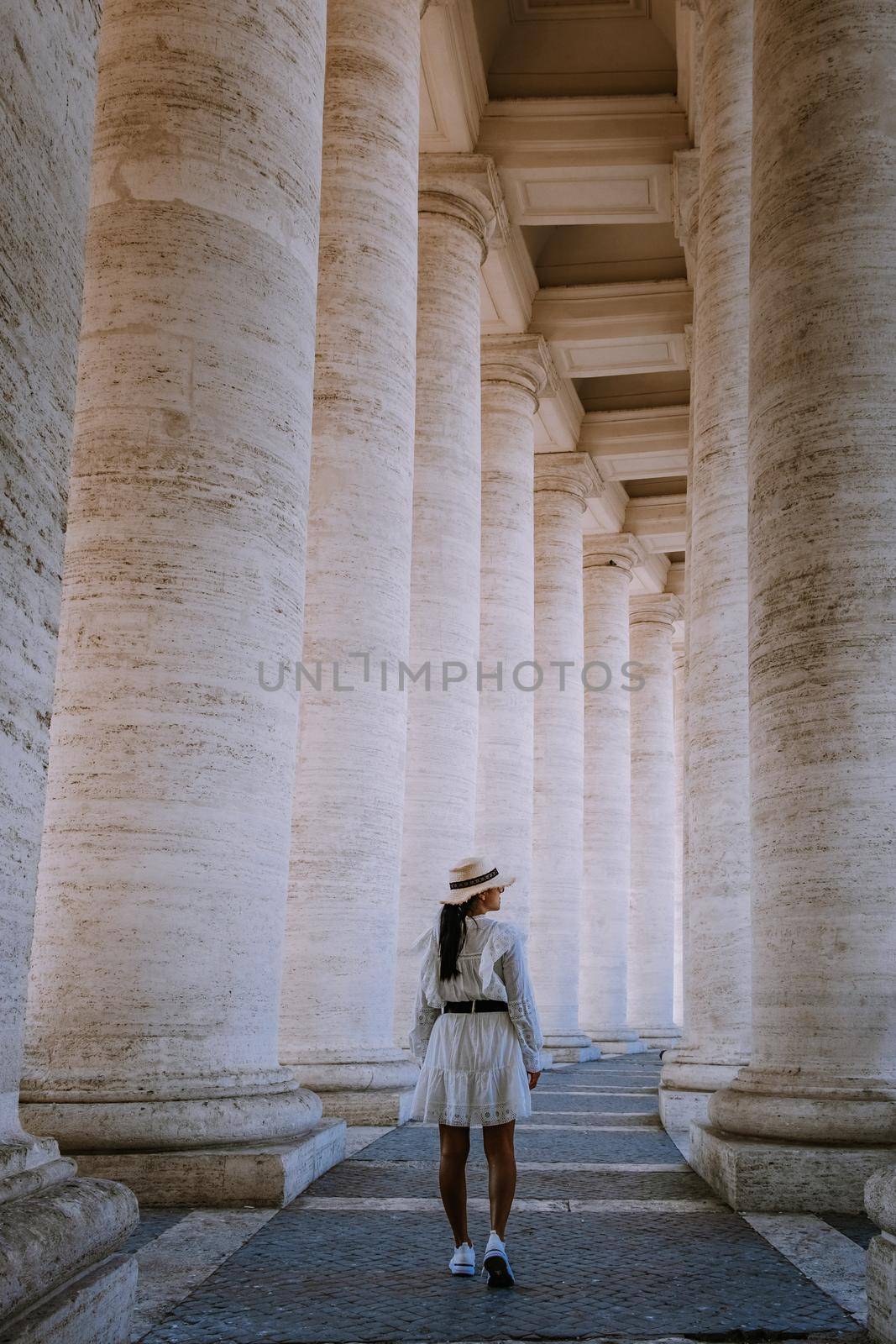 St. Peter's Basilica in the morning from Via della Conciliazione in Rome. Vatican City Rome Italy. Rome architecture and landmark. St. Peter's cathedral in Rome. Italian Renaissance church. by fokkebok