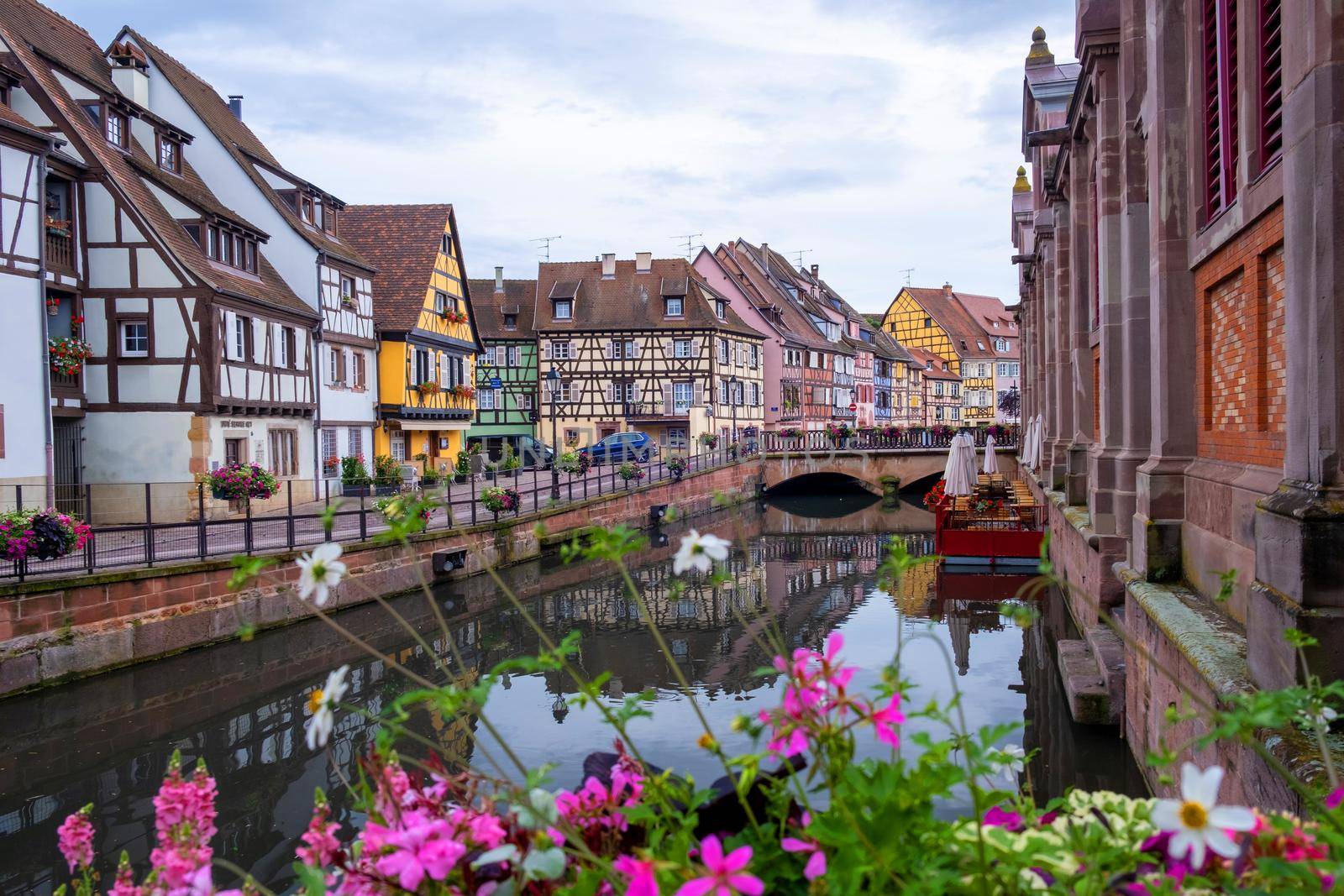 Colmar, Alsace, France. Petite Venice, water canal and traditional half timbered houses. Colmar is a charming town in Alsace, France. Beautiful view of colorful romantic city Colmar, France, Alsace by fokkebok
