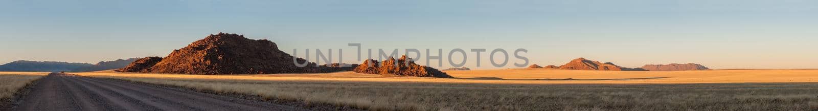 Panoramic view of the landscape in the Namibrand area of Namibia