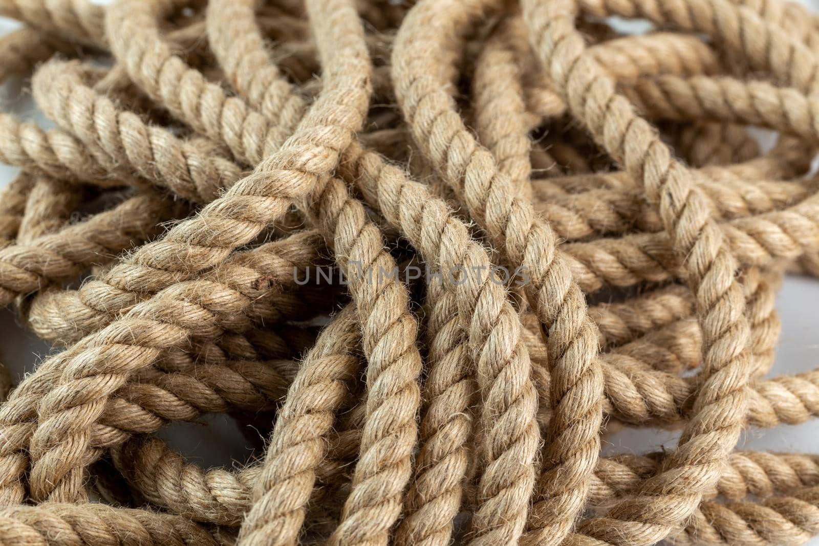 natural rope close-up view background with selective focus.