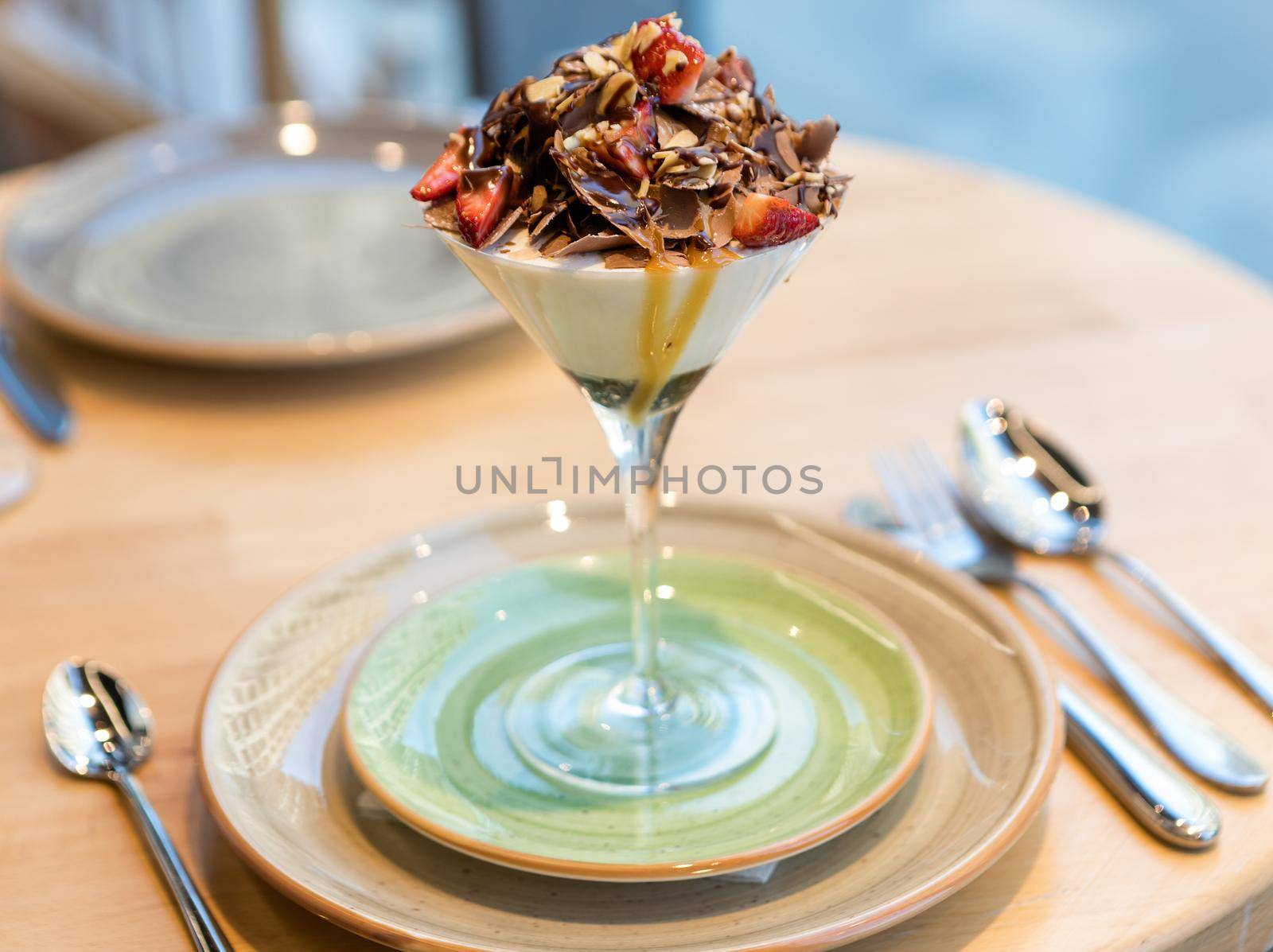 Tasty chocolate ice cream in the glass by ferhad