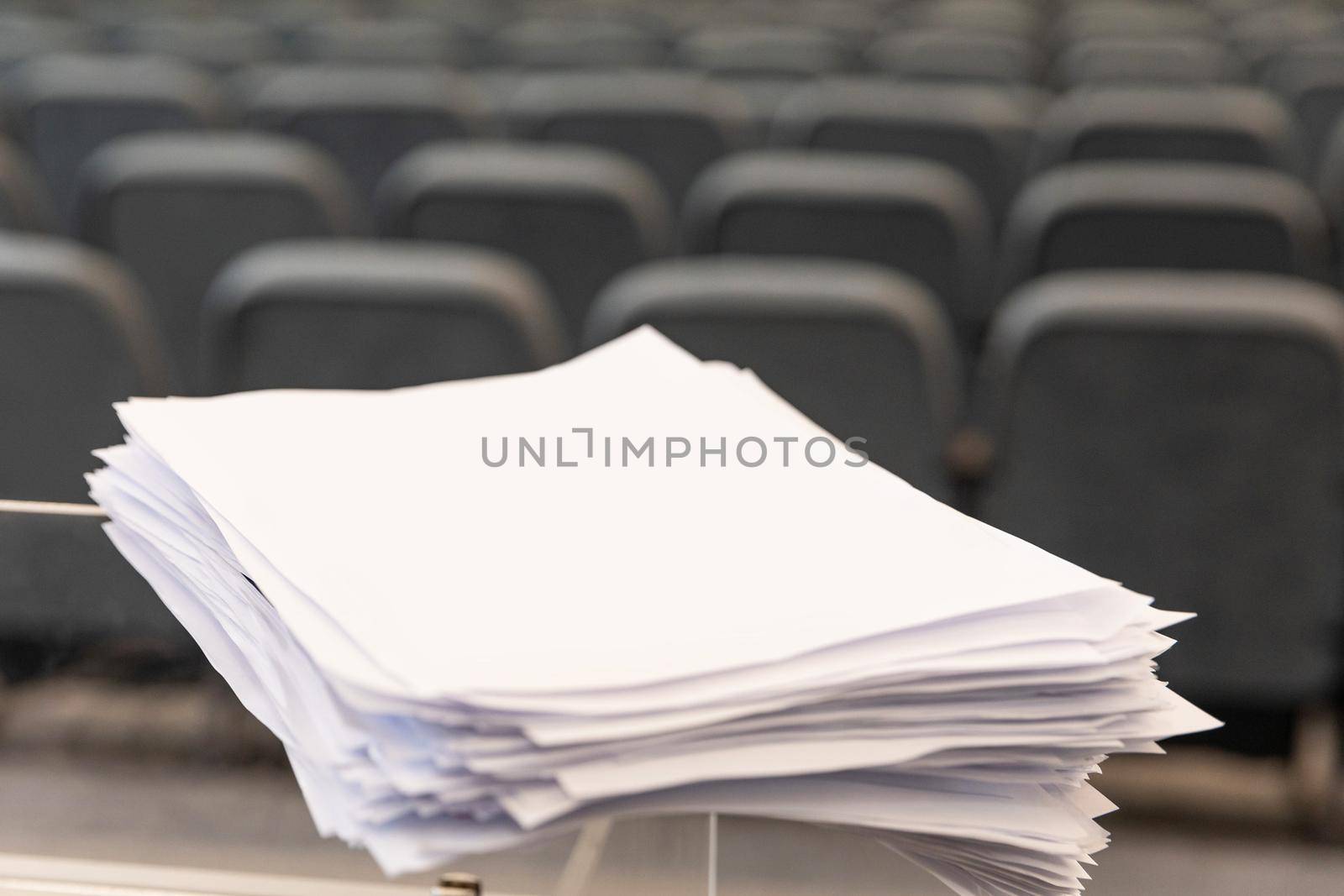 A4 paper documents in the event hall by ferhad