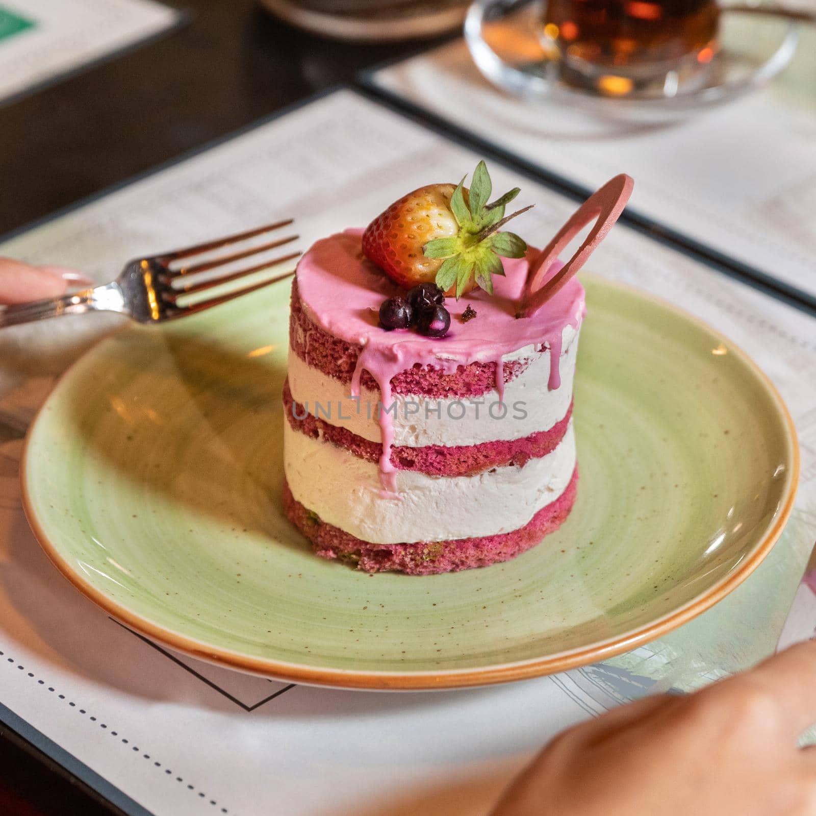 Pink dessert close up by ferhad