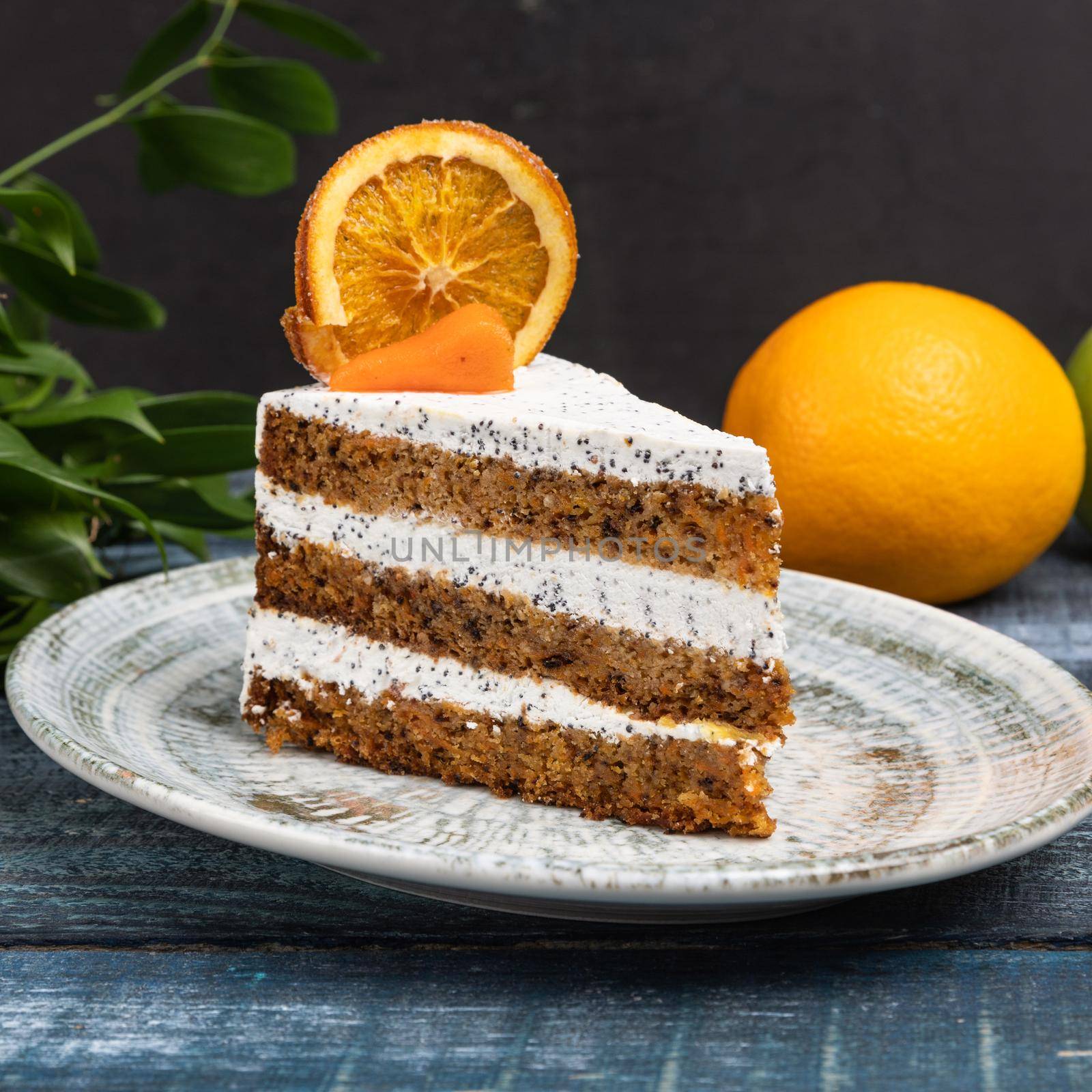 Tasty lemon cake with leaves by ferhad
