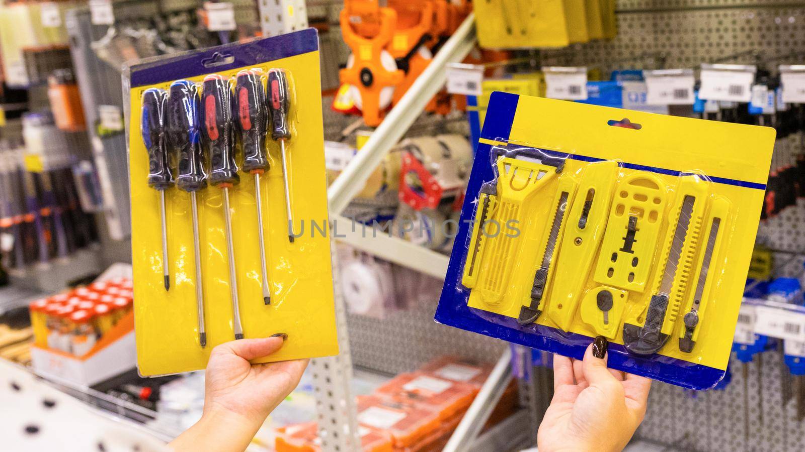 New screwdrivers and cutter sets close up