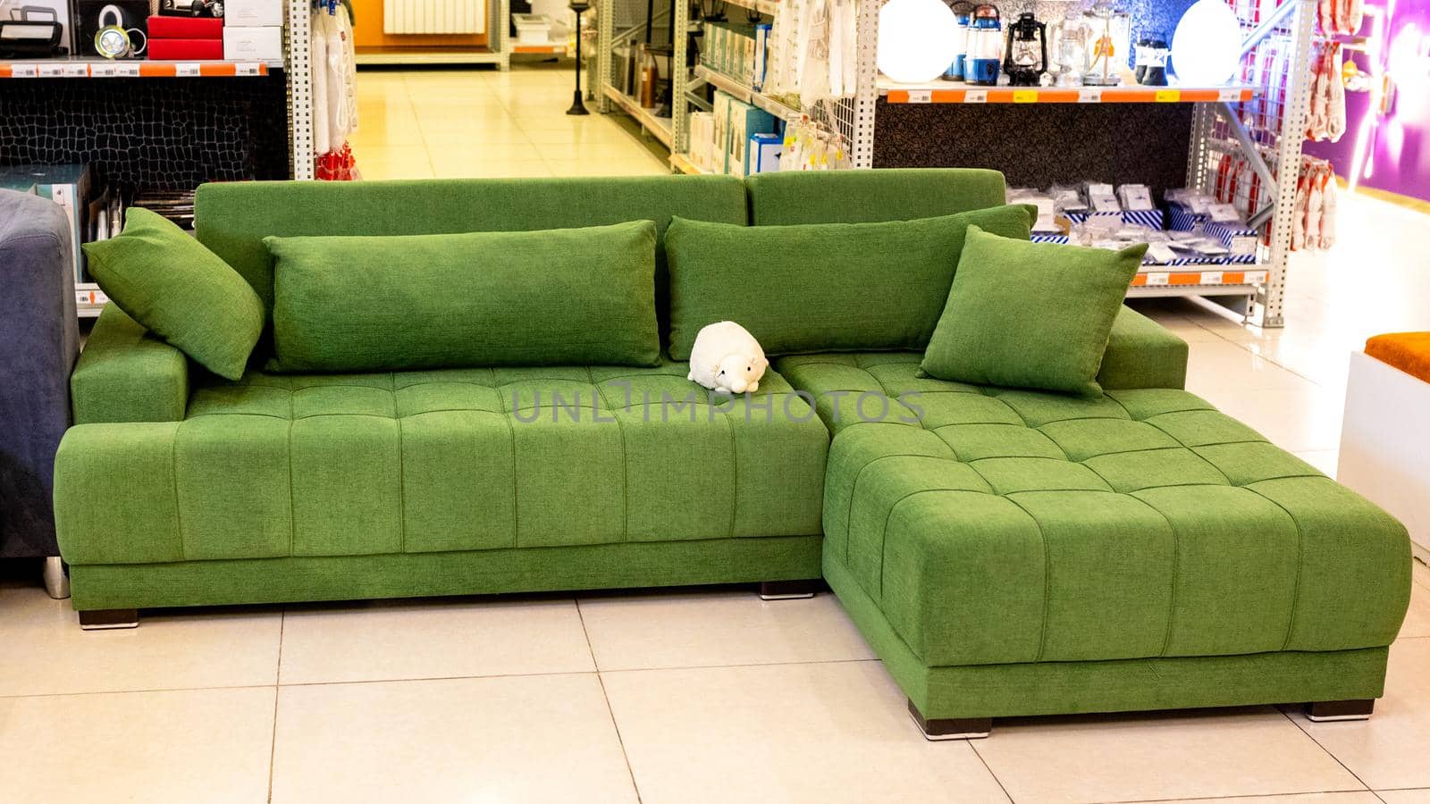 New green couch furniture for sale at the store