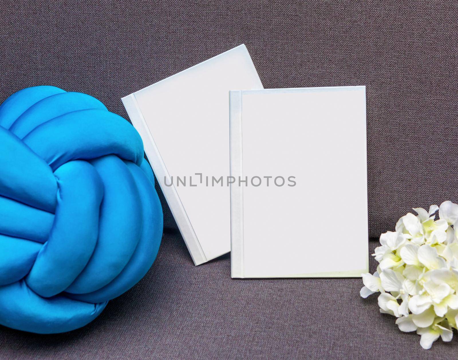 White postcard book with flower isolated by ferhad