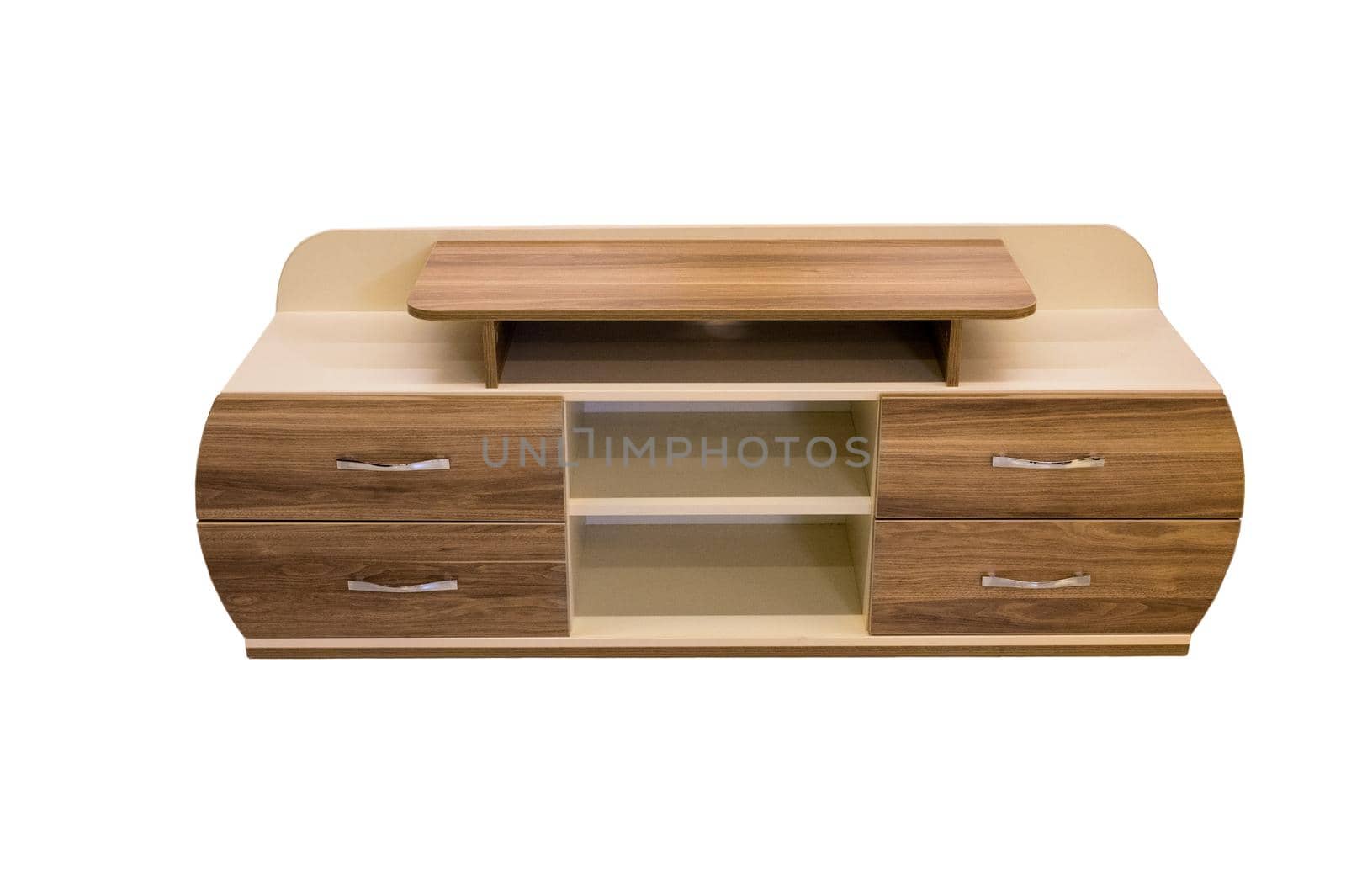 Modern furniture drawer on white background