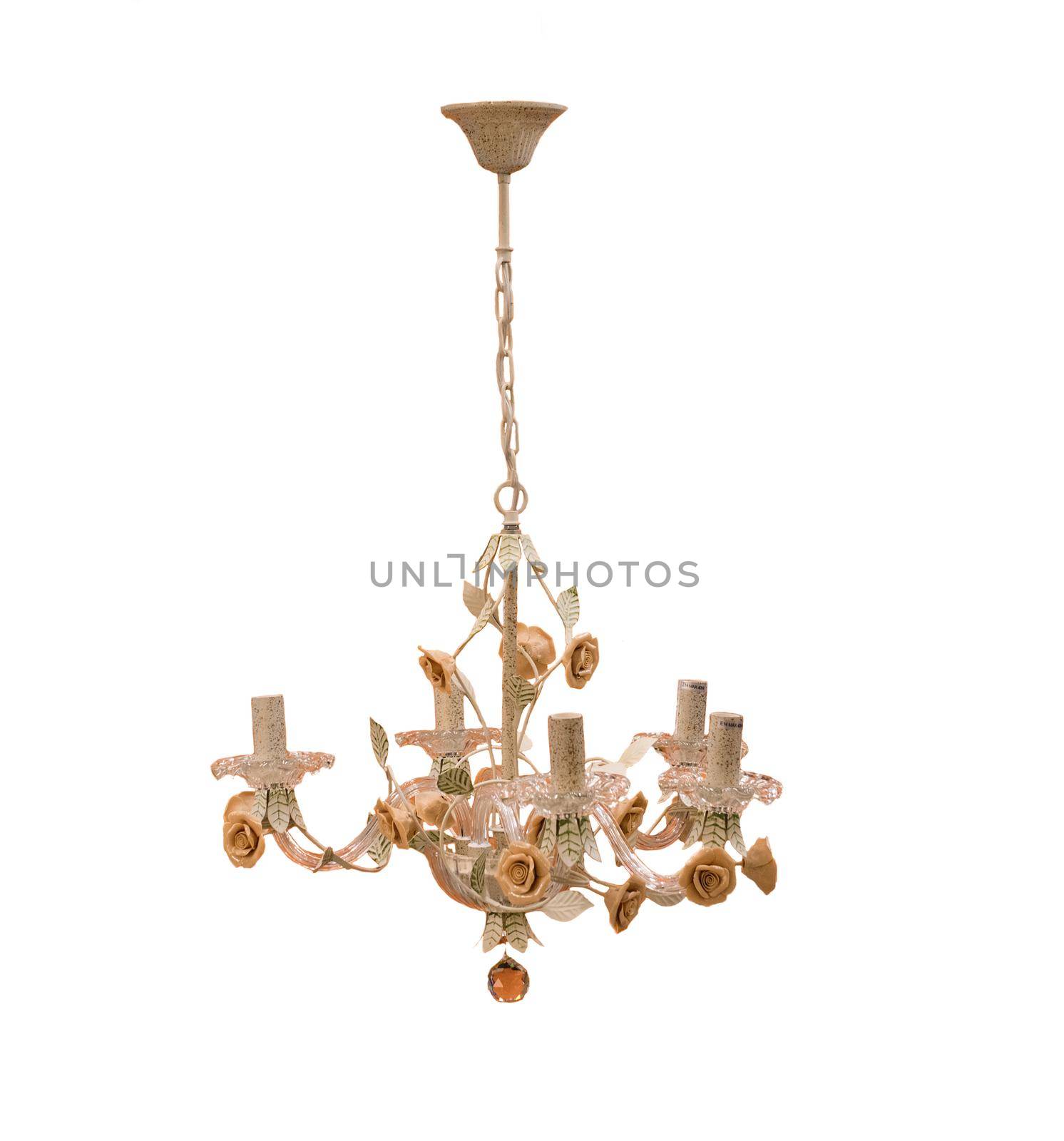 Crystal Chandelier on white background by ferhad