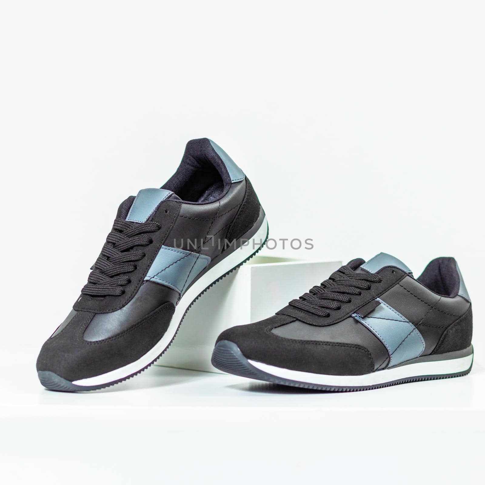 Black male sneakers shoes isolated background
