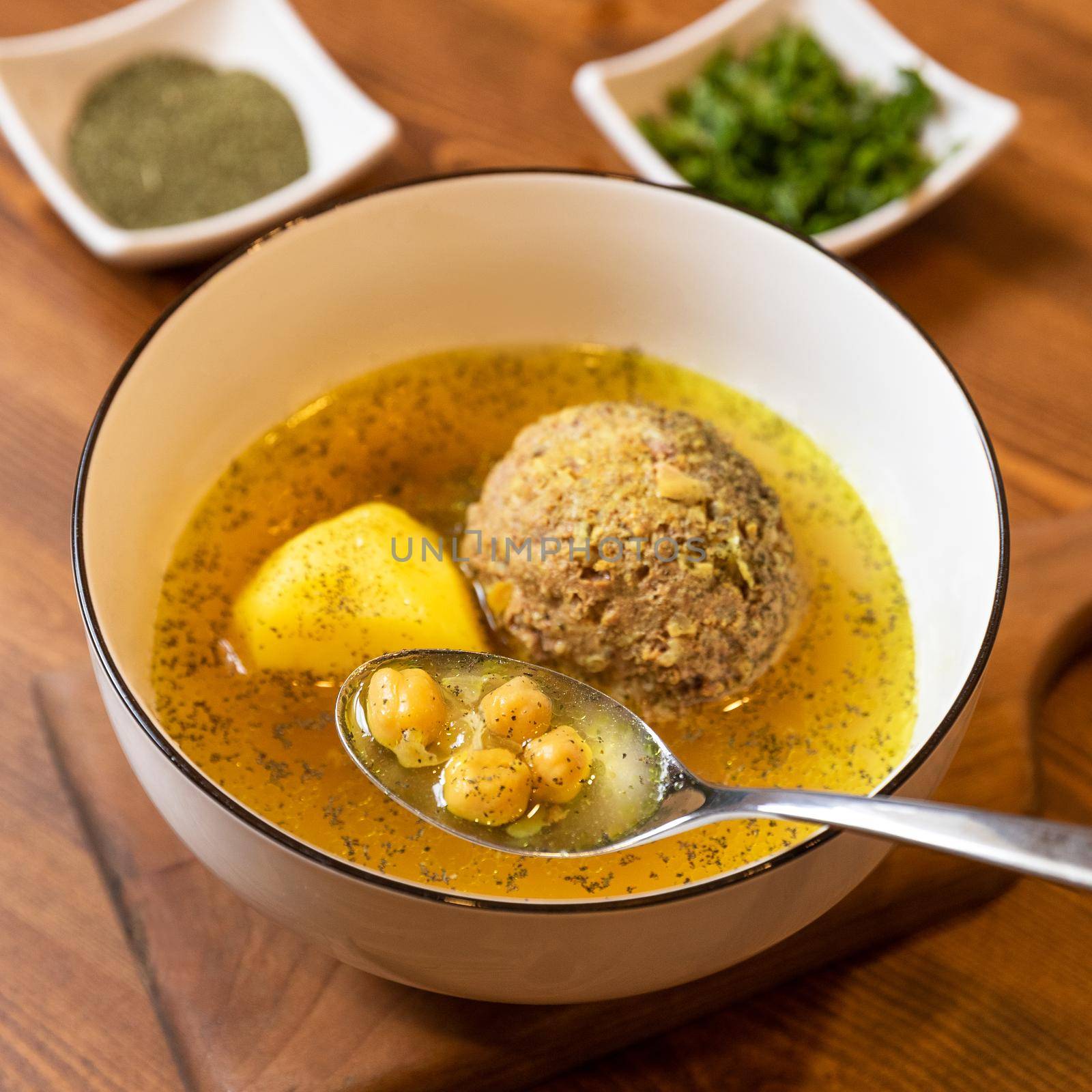 Tasty meat soup, bozbash with potato by ferhad