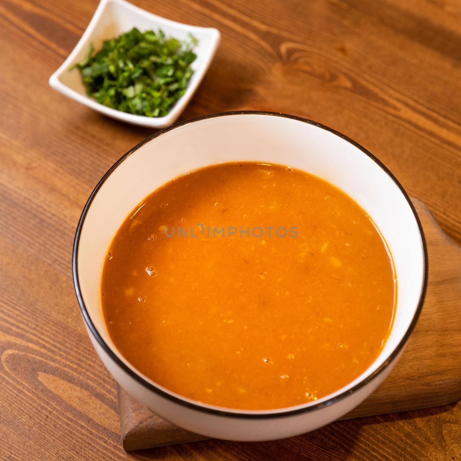 Fresh bean soup close up by ferhad