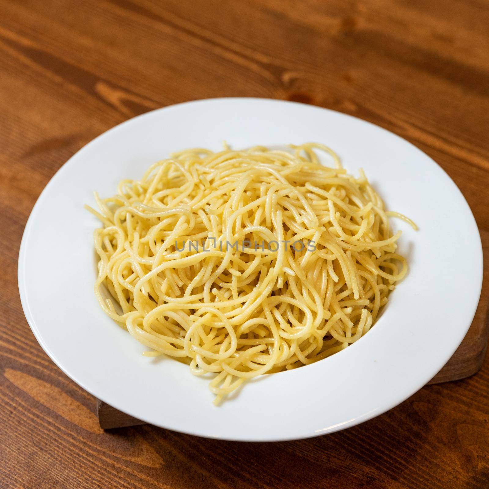 Fresh pasta, spaghetti close up