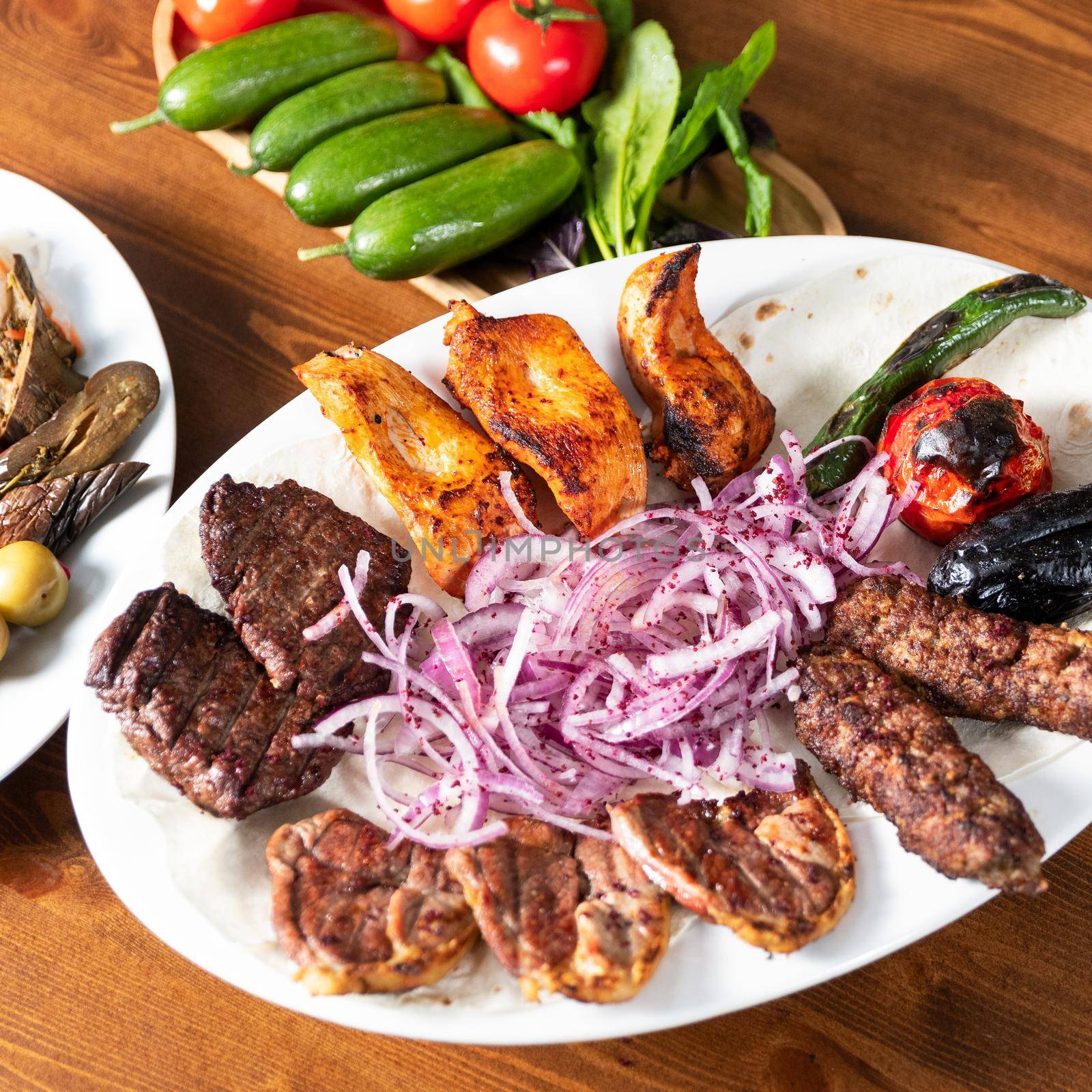 Lyulya kebab, Azerbaijani meat meal, chicken close up by ferhad