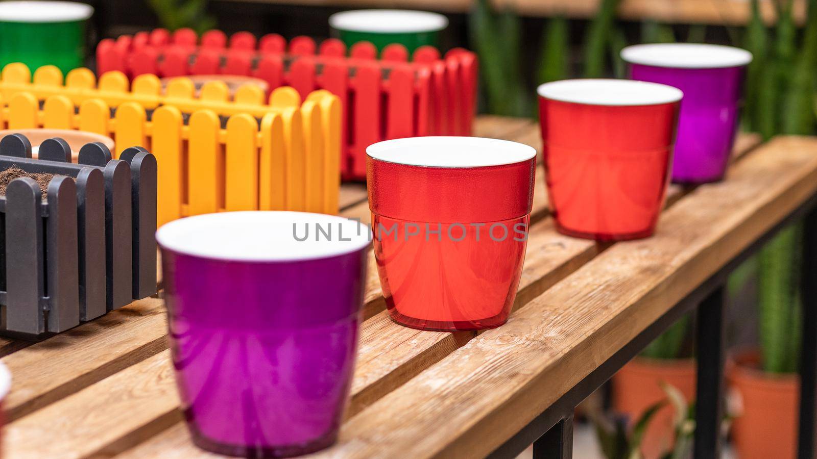 Plastic flower plant pots in several colors by ferhad
