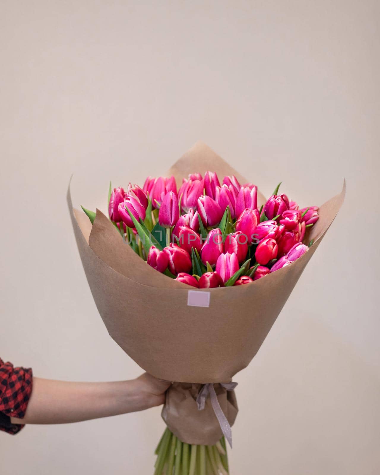 Pink tulpan flower bouquet