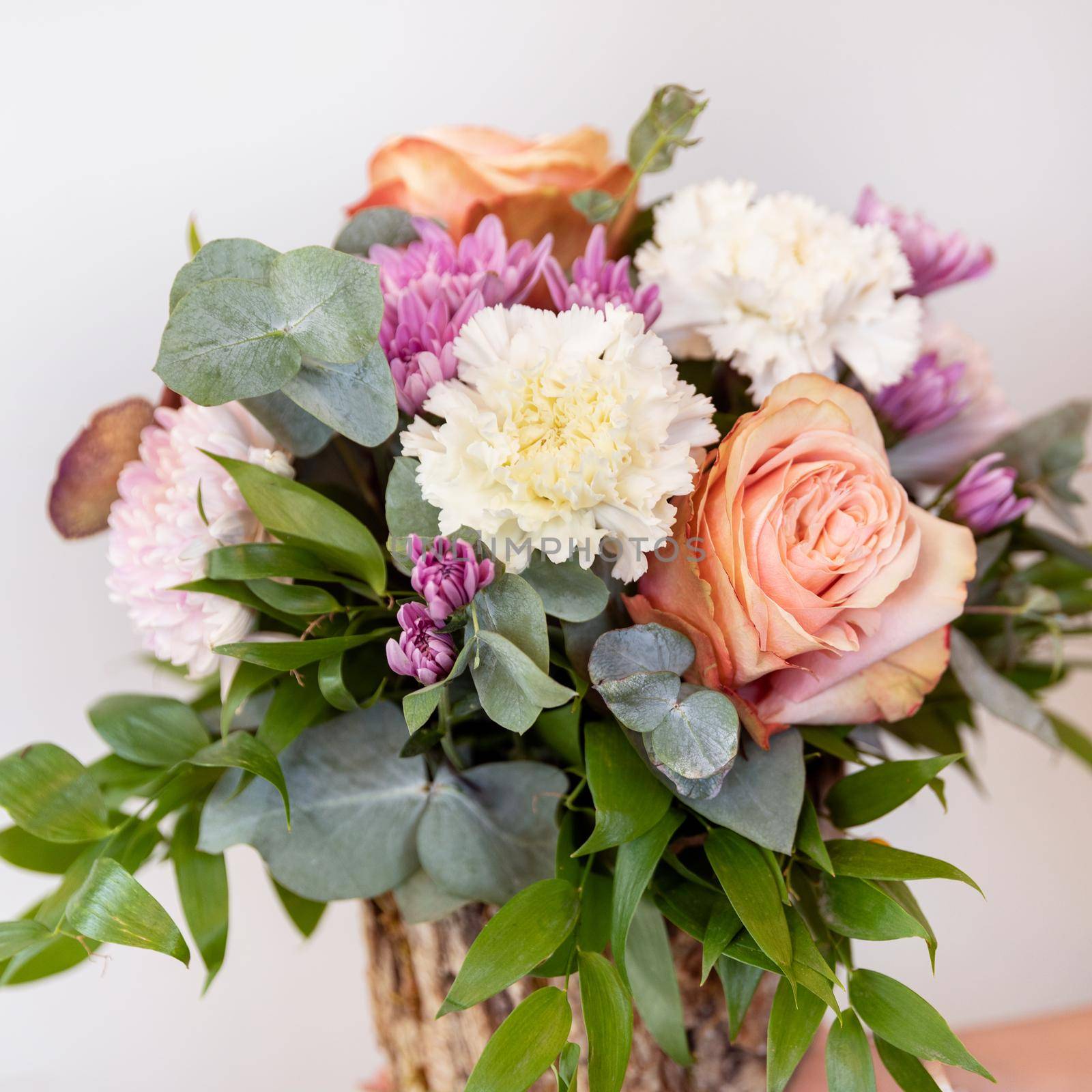 Colorful flower bouquet close up