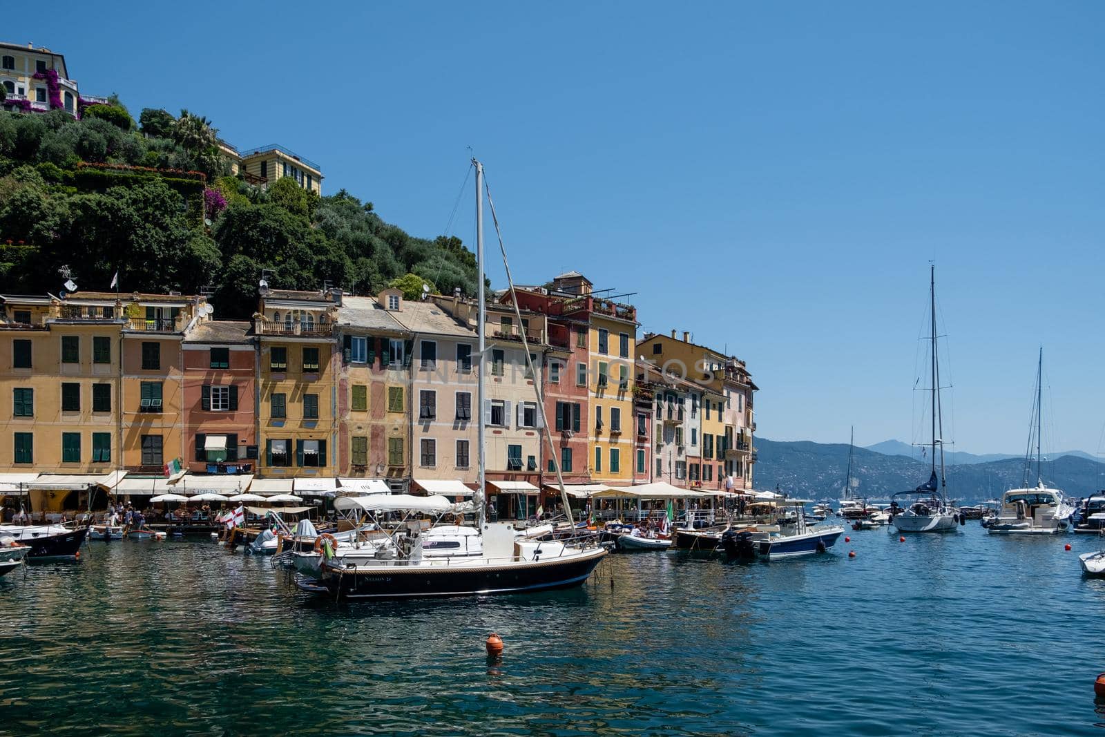 Portofino Italy June 2020, Portofino famous village bay, Italy colorful village Ligurian coast by fokkebok