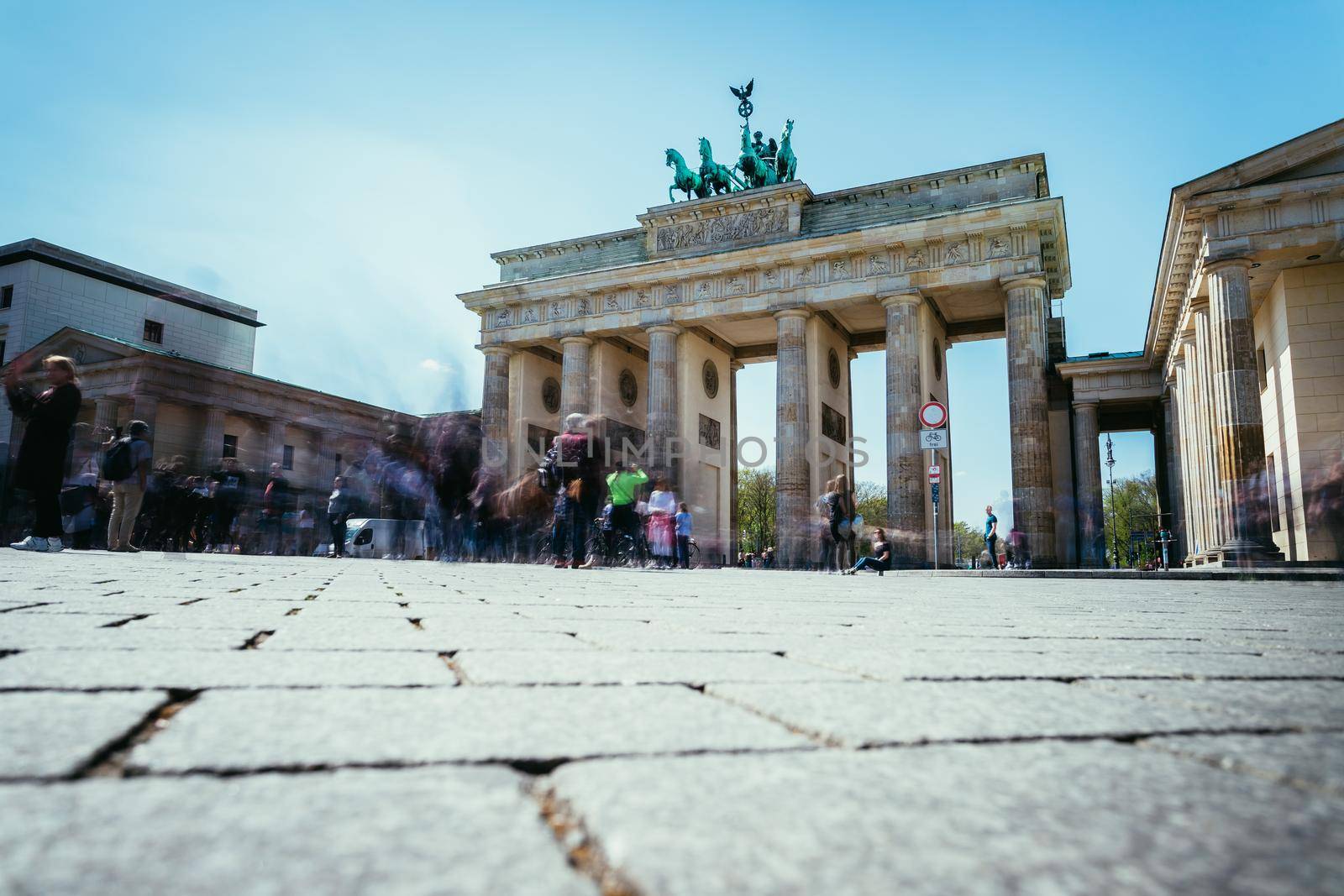 Front picture of the Brandenburger Gate in Berlin, Germany in summer time.