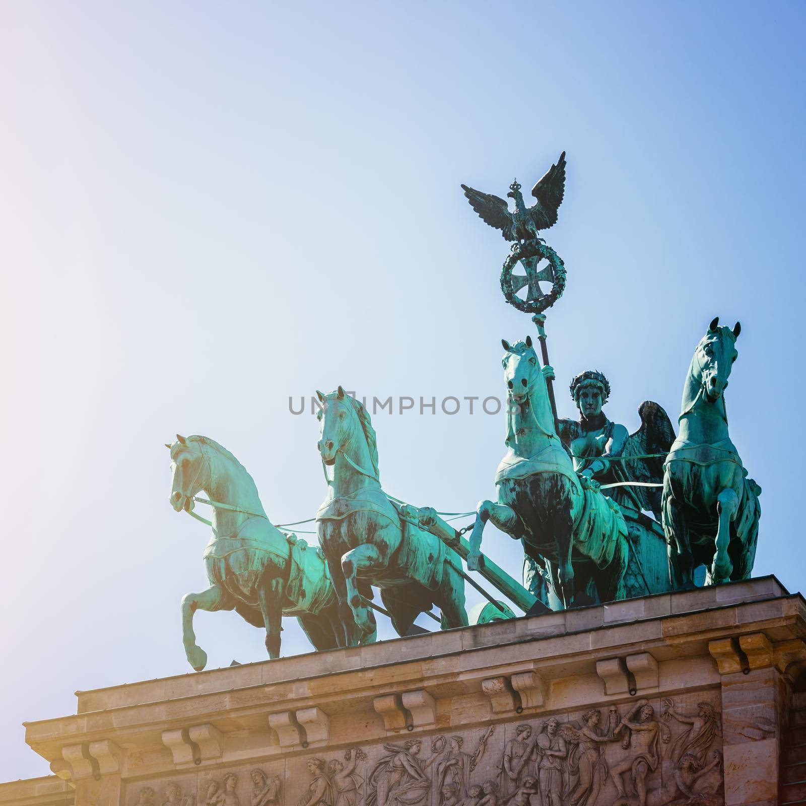 The Brandenburger Tor, Brandenburger Gate in Berlin, Germany. Tourist attraction. by Daxenbichler