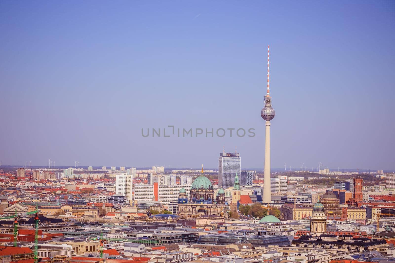 City of Berlin and, cathedral and famous TV tower, Germany
